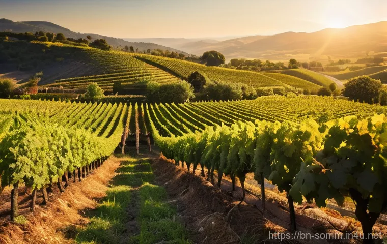 와인 종류별 향과 맛의 차이 - **Prompt 1: "The Art of Harvest"**
    A breathtaking, panoramic view of a lush vineyard at the peak...