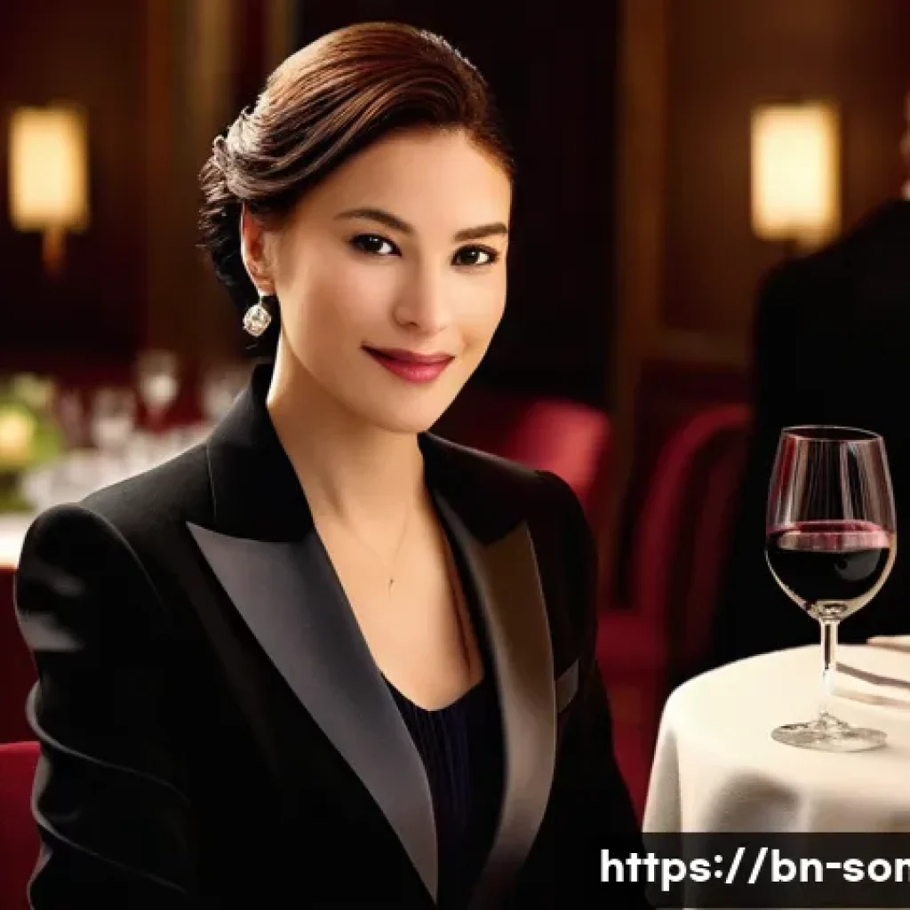 소믈리에 자격증 해외 인정 여부 - **Prompt 1: "A sophisticated female sommelier, elegantly dressed in a tailored, modest black suit, c...