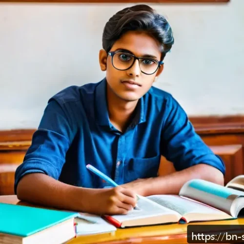 소믈리에 시험에서 자주 묻는 질문 - A focused young Bengali student sitting at a wooden study desk in a cozy, well-lit room, surrounded ...