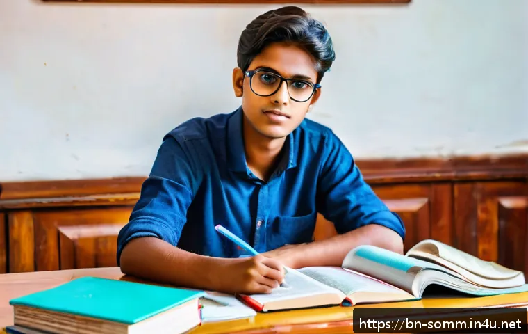소믈리에 시험에서 자주 묻는 질문 - A focused young Bengali student sitting at a wooden study desk in a cozy, well-lit room, surrounded ...